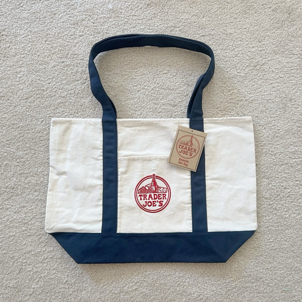 Trader Joe’s Large Navy Canvas Tote Bag
